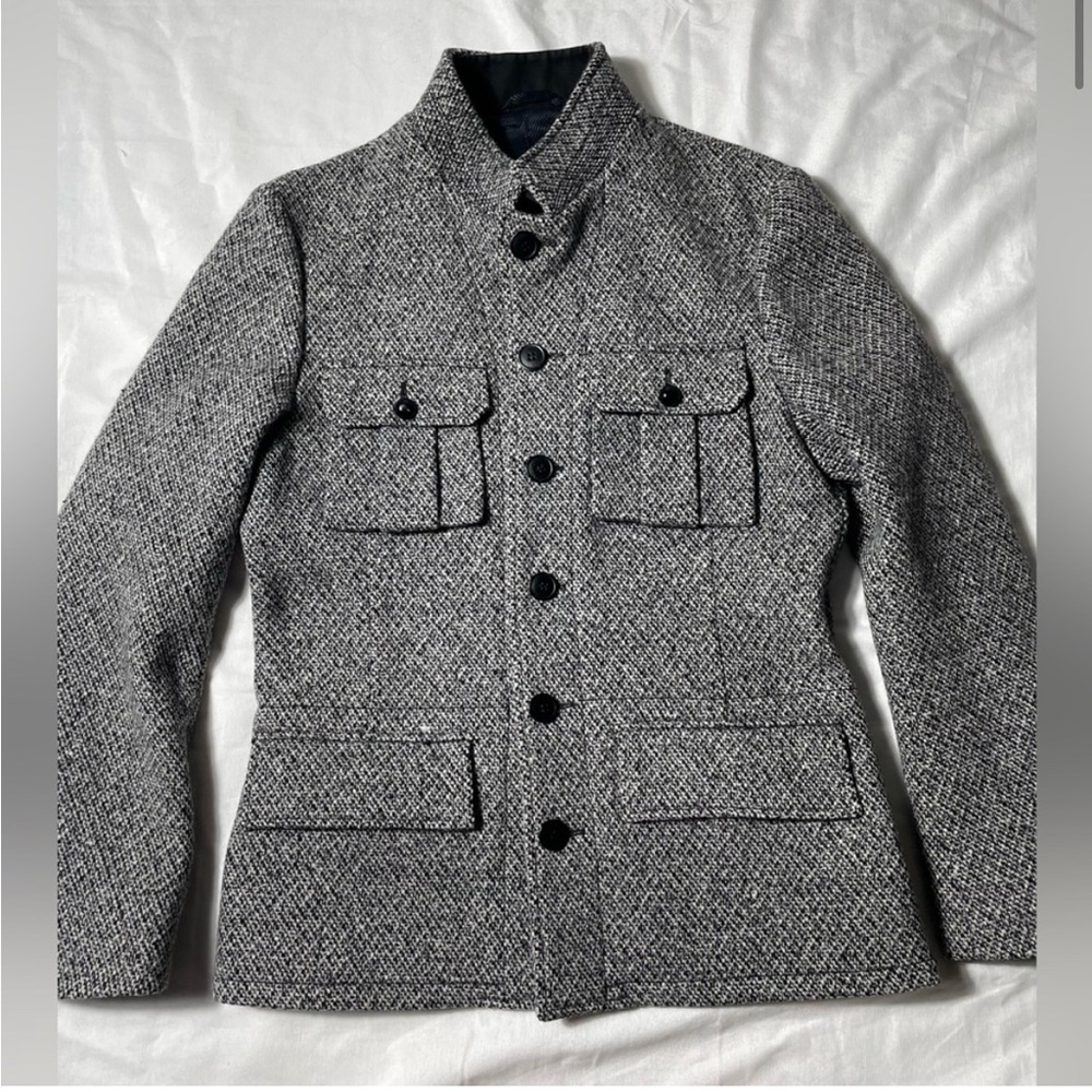 Balenciaga Black and Gray Military Jacket